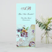 Programme de mariage floral rose sarcelle bleu ROM (Debout devant)