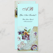 Programme de mariage floral rose sarcelle bleu ROM (Devant / Derrière)