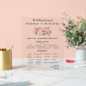 Programme de mariage floral rose vif (Mariage)