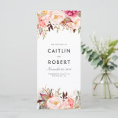 Programme de mariage floral rose vif (Debout devant)