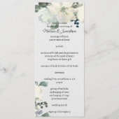 Programme de mariage floral Roses blanches ivoire (Devant)