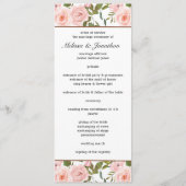 Programme de mariage floral Roses roses blanches (Devant)