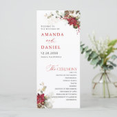 Programme de mariage floral rouge de Noël (Debout devant)