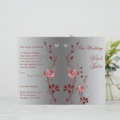 Programme de mariage floral rouge et argent (Debout devant)
