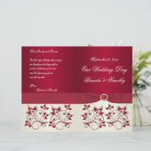 Programme de mariage floral rouge et ivoire (Debout devant)