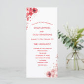 Programme de mariage floral rouge romantique (Debout devant)