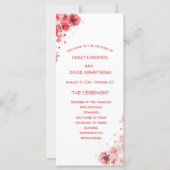 Programme de mariage floral rouge romantique (Devant)