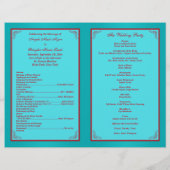 Programme de mariage floral rouge, turquoise (Dos)