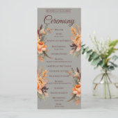 Programme de mariage floral rustique aquarelle d'a (Debout devant)