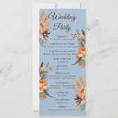 Programme de mariage floral rustique aquarelle d'a (Dos)