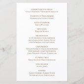 Programme de mariage floral rustique aux tournesol (Dos)