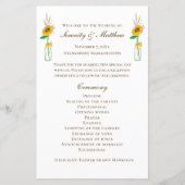 Programme de mariage floral rustique aux tournesol (Devant)