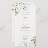 Programme de mariage floral rustique blanc vert (Devant / Derrière)