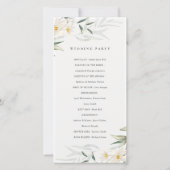 Programme de mariage floral rustique blanc vert (Dos)