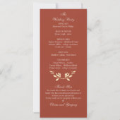Programme de mariage floral rustique intemporel (Dos)