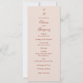 Programme de mariage floral rustique intemporel (Devant)
