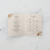 Programme de mariage floral rustique marron campag (Intérieur)