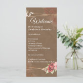 Programme de mariage floral rustique rose (Debout devant)