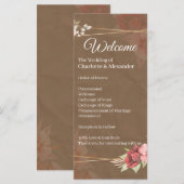 Programme de mariage floral rustique rose (Devant / Derrière)