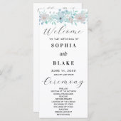 Programme de mariage floral simple jaune et vert (Devant / Derrière)