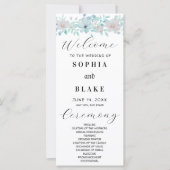 Programme de mariage floral simple jaune et vert (Devant)