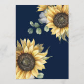 Programme de mariage floral tournesol aquarelle (Dos)