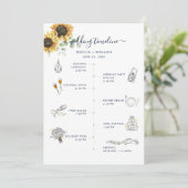 Programme de mariage floral tournesol aquarelle (Debout devant)