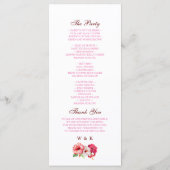 Programme de mariage floral tropical (Dos)