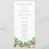 Programme de mariage floral tropical d'été (Dos)