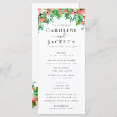 Programme de mariage floral tropical d'été (Devant / Derrière)