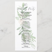Programme de mariage floral verdure et rose (Dos)