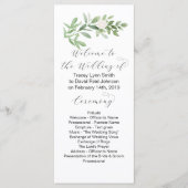 Programme de mariage floral verdure et rose (Devant)