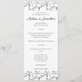 Programme de mariage floral vert argenté sage (Devant)