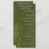 Programme de mariage floral vert d'olive (Devant / Derrière)