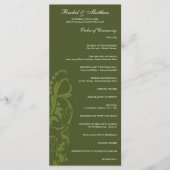 Programme de mariage floral vert d'olive (Devant)