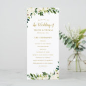 programme de mariage floral vert et or (Debout devant)