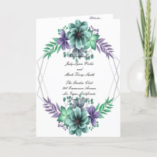 Programme De Mariage Floral Vert Et Violet