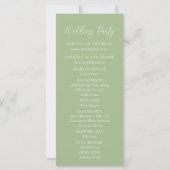 Programme de mariage floral vert sauge élégant (Dos)