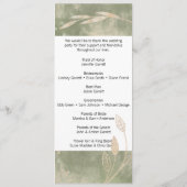 Programme de mariage floral vert sauge or (Dos)
