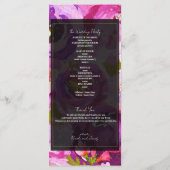 Programme de mariage floral vibrant rose pourpre (Dos)
