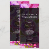 Programme de mariage floral vibrant rose violet éc (Devant / Derrière)