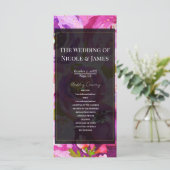 Programme de mariage floral vibrant rose violet éc (Debout devant)