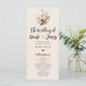 Programme de mariage floral vintage fleurs sauvage (Debout devant)
