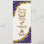 Programme de mariage floral violet bleu de l'Illin (Devant)