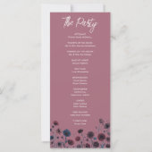 Programme de mariage floral violet et bleu (Dos)