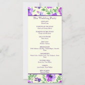 Programme de mariage floral violet et vert (Dos)