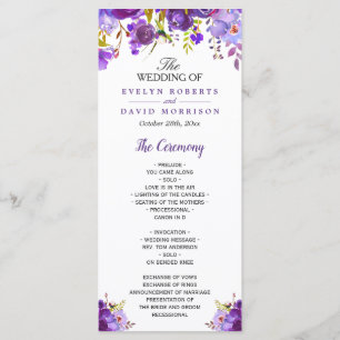 Programme de mariage floral violet ultra