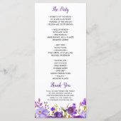 Programme de mariage floral violet ultra violet (Dos)