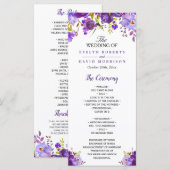 Programme de mariage floral violet ultra violet (Devant / Derrière)