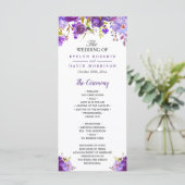 Programme de mariage floral violet ultra violet (Debout devant)
